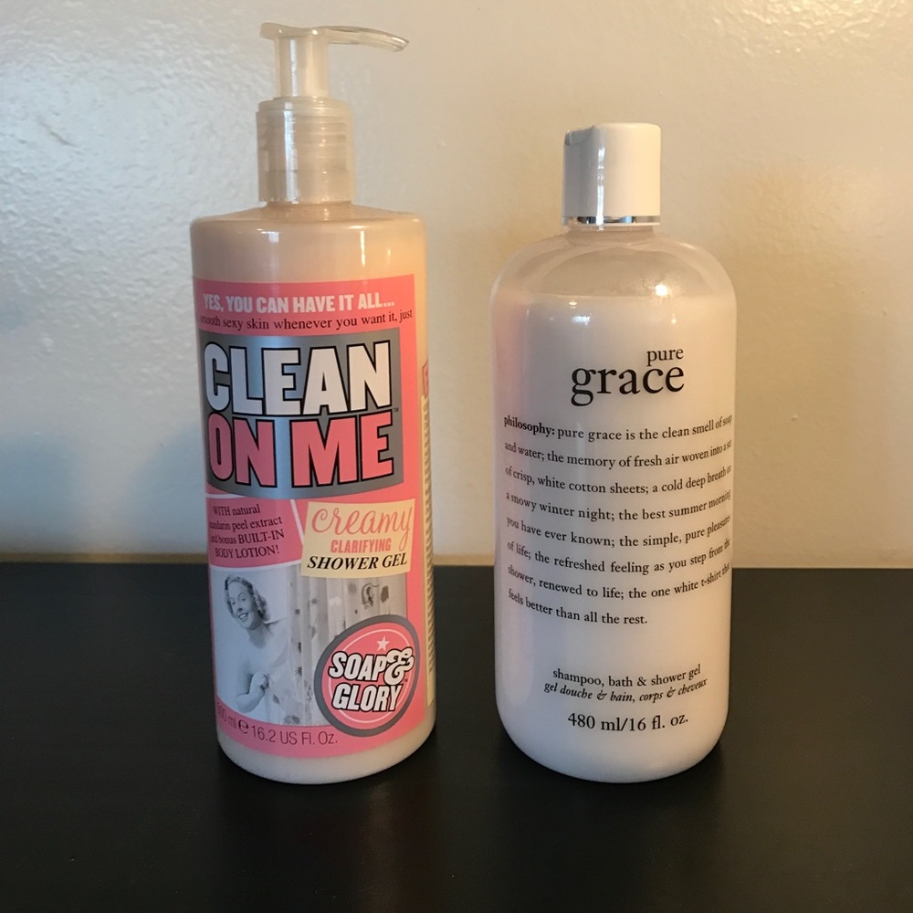 Pure grace shower gel & Soap & Glory shower gel