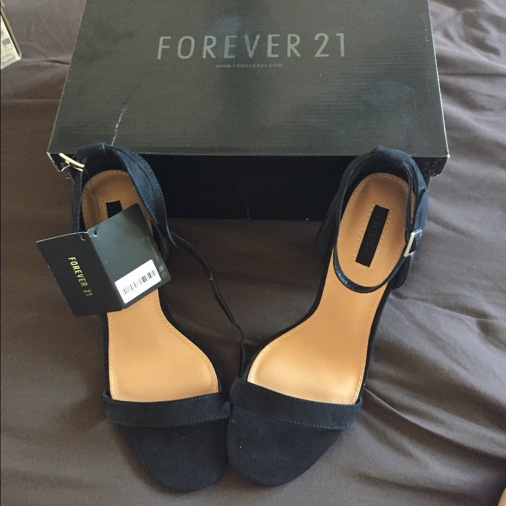 Brand new black strap heels