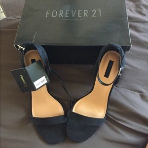 Brand new black strap heels