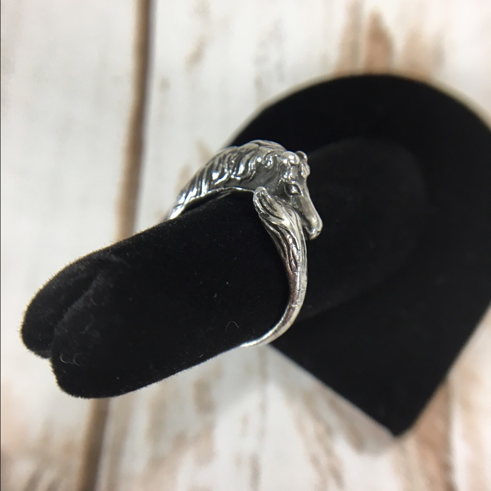Vintage Horse Head sterling silver ring size 6