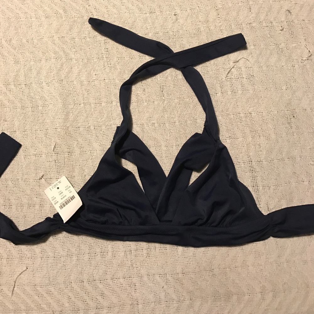 NWT Navy J Crew peek-a-boo Swimsuit Top
