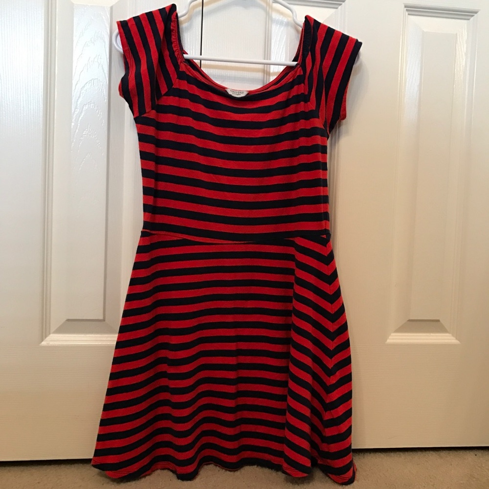 Forever 21 Navy/Red Striped Dress
