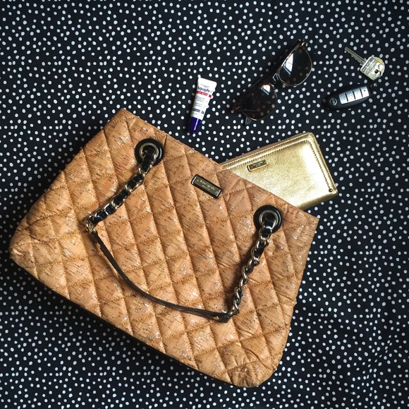 kate spade Handbags - {kate spade} Quilted Cork Satchel Bag