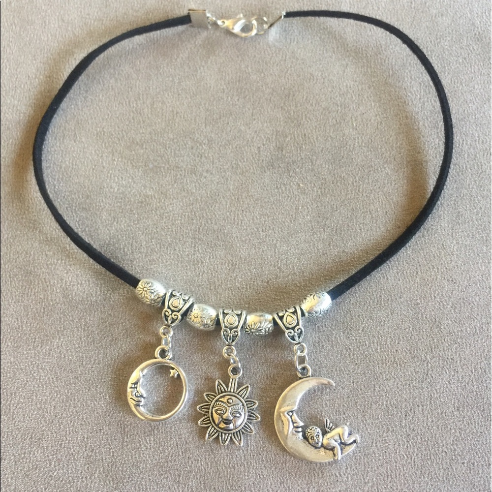 Tibetan Silver and suede Choker