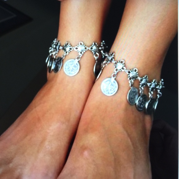 Pair Coin Anklet Boho Tribal Ethnic Anklets - Picture 5 of 6