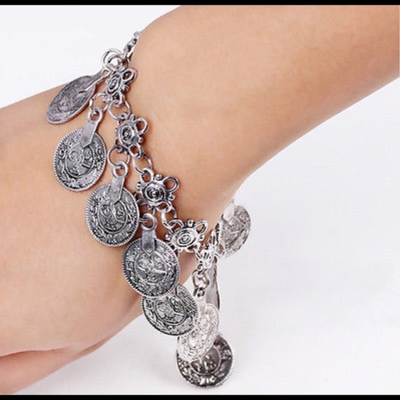 Pair Coin Anklet Boho Tribal Ethnic Anklets - Picture 2 of 6