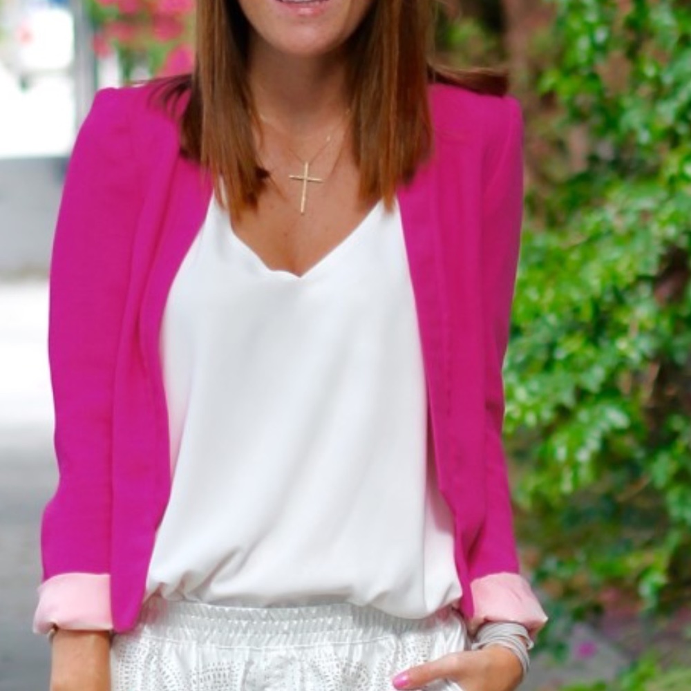 Neon pink blazer