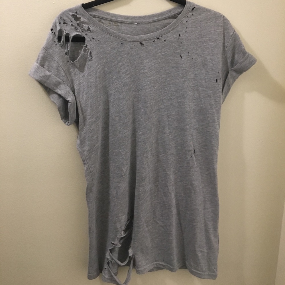 Distressed Grey Tshirt