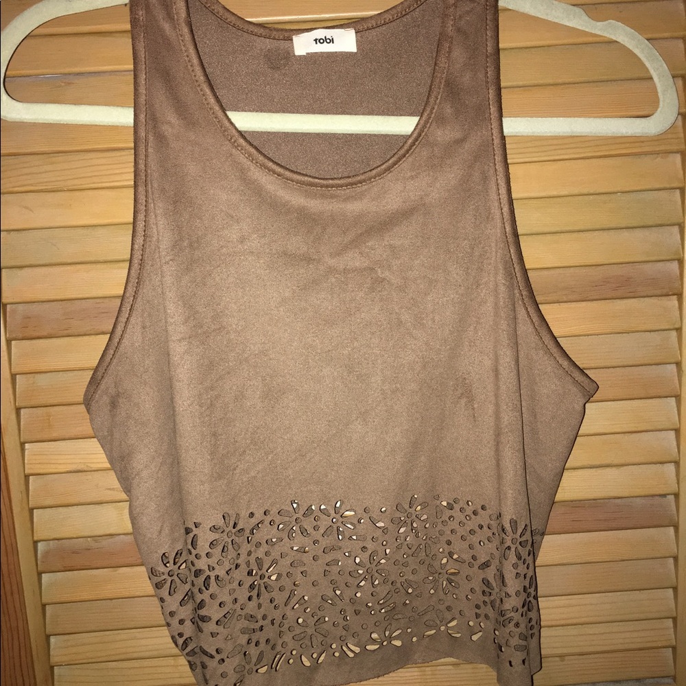 Suede crop top
