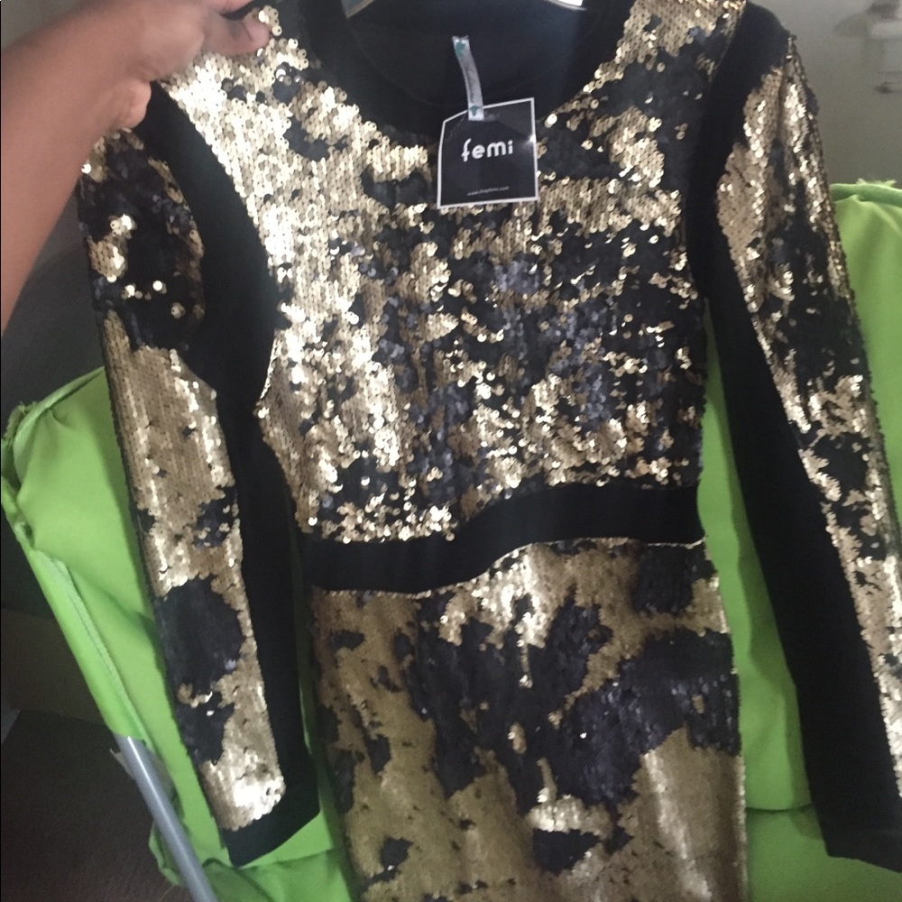 Femi Boutique Color Changing Sequin Evening dress