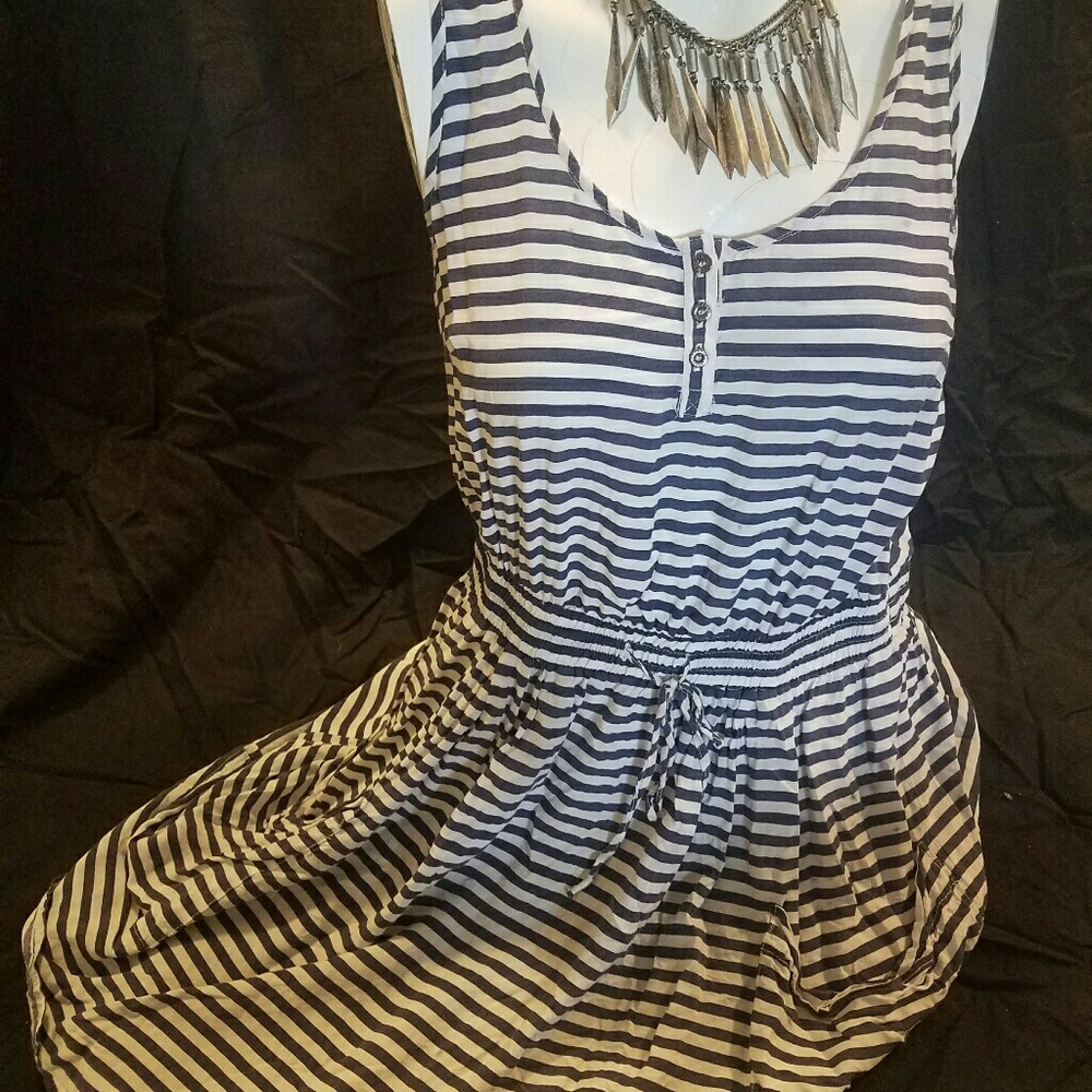 Striped mini summer dress