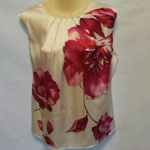 Floral pure silk top