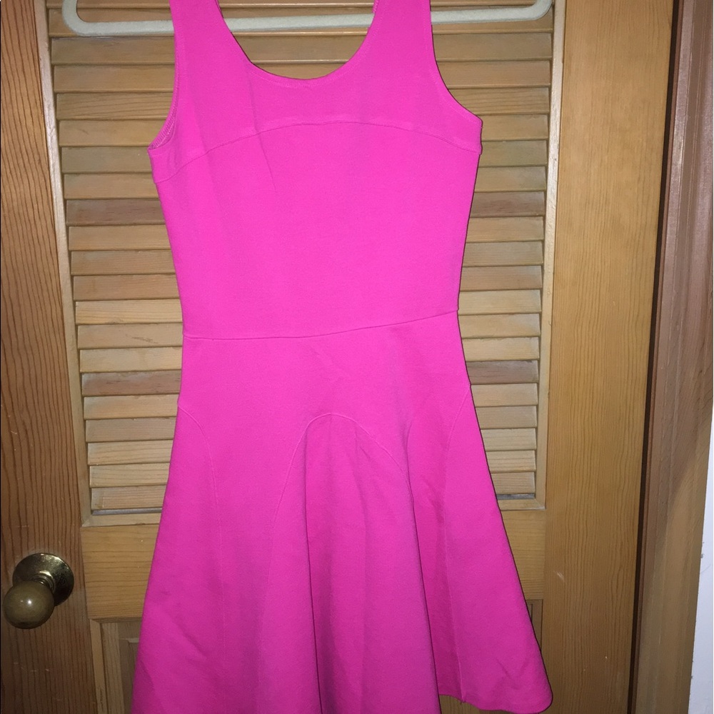 Bright pink skater dress