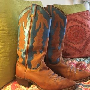 Hand painted Dan Post boots