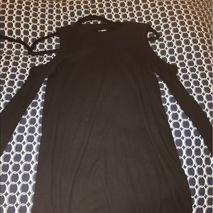 Black open shoulder dress