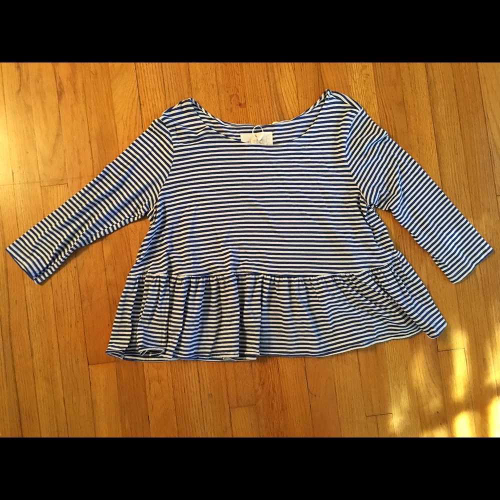 Free people striped peplum top size large