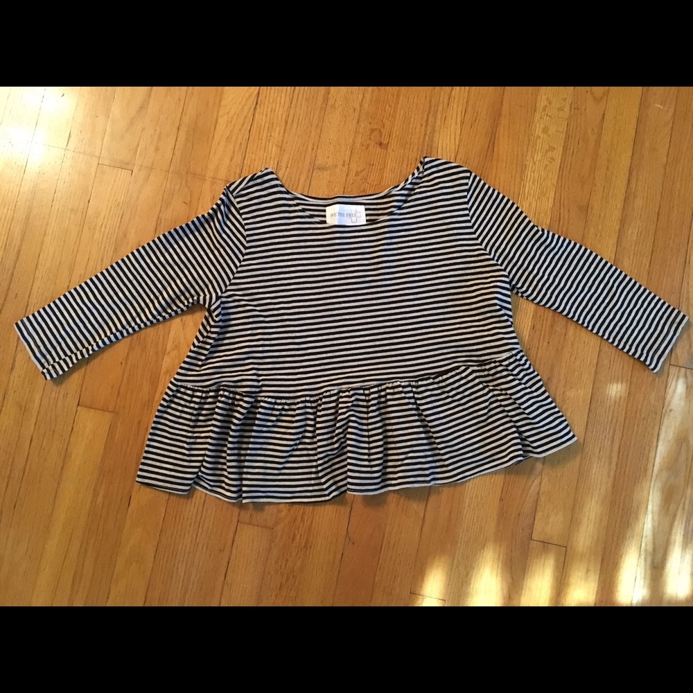 Free people peplum striped top size large