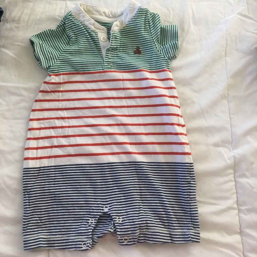 Striped gap romper