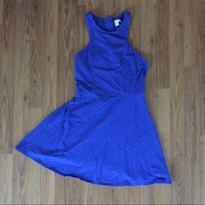 Blue polka dot sleeveless dress