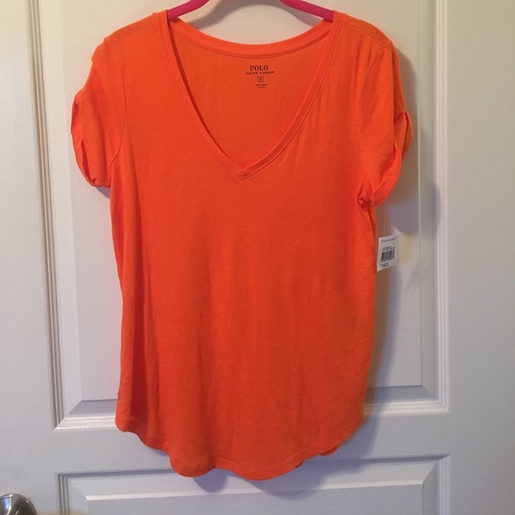 Orange polo v neck - Picture 1 of 3