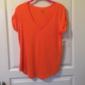Orange polo v neck