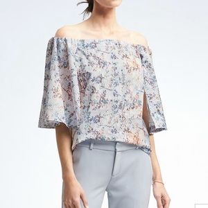 Banana Republic floral off shoulder top