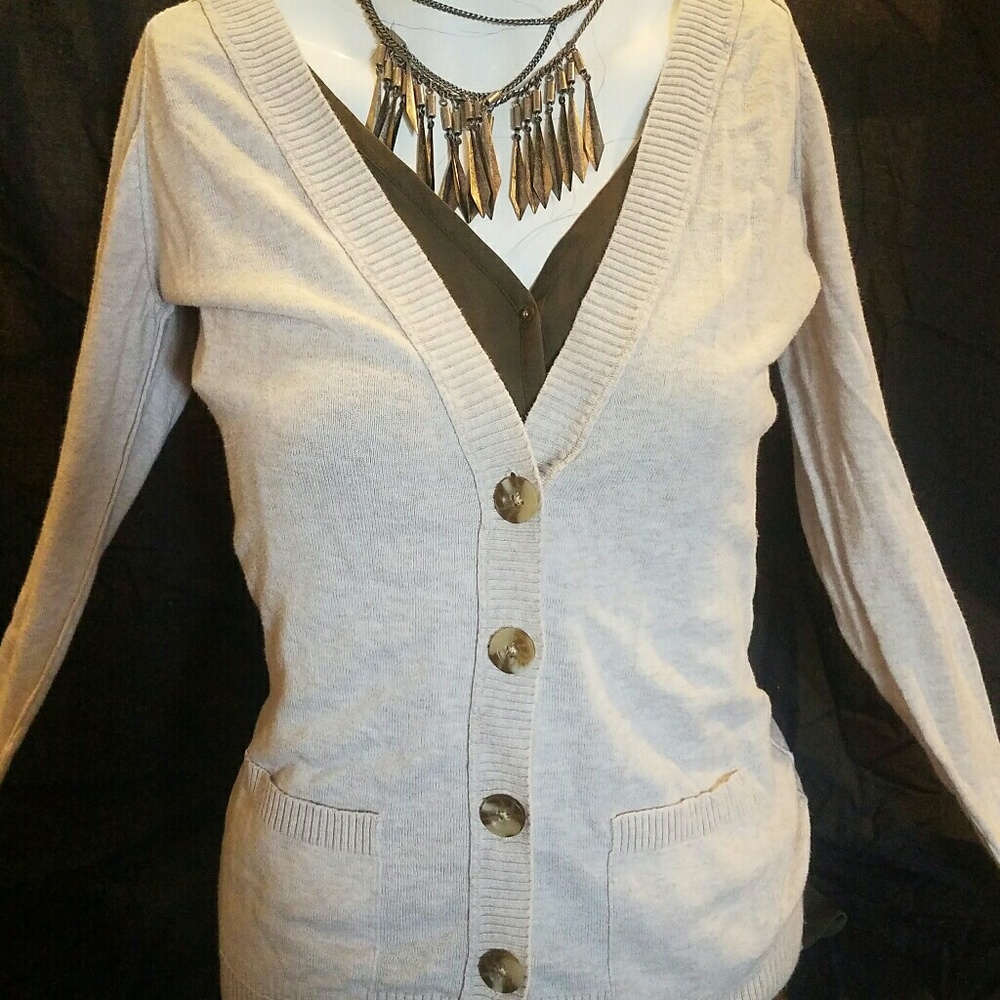 Beige button cardigan