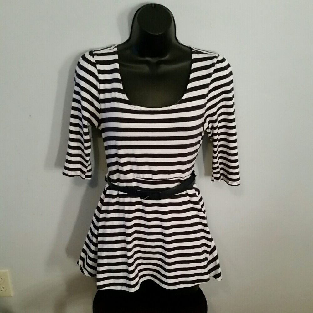 Striped Peplum Top
