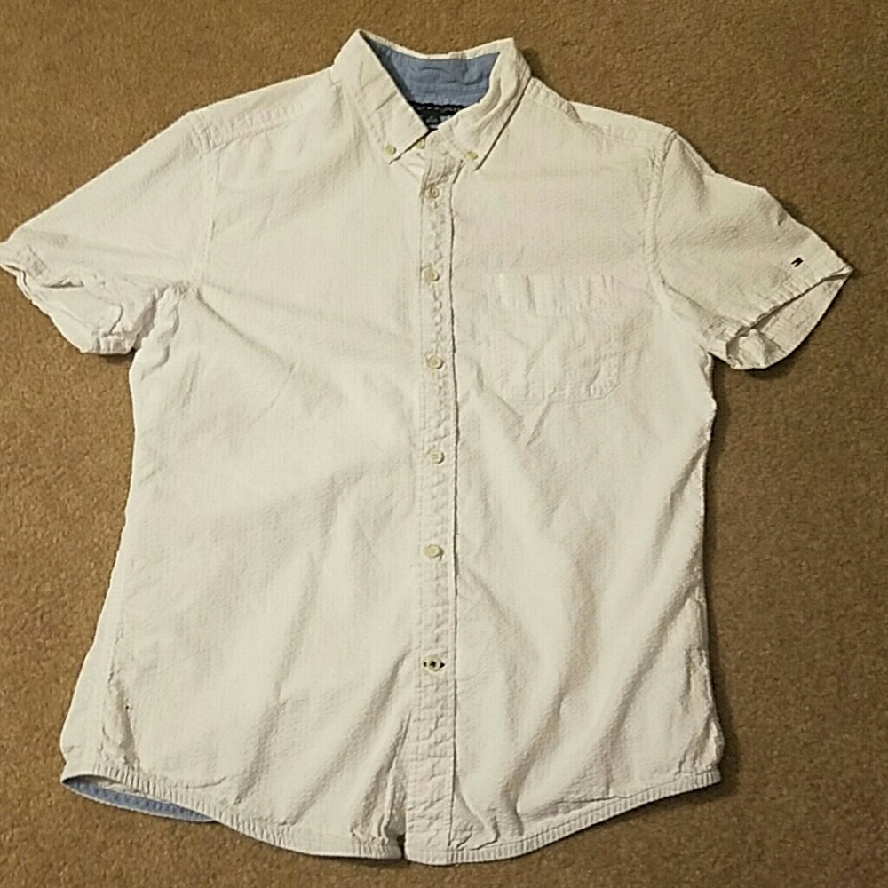 Tommy Hilfiger White Short Sleeve Button Down