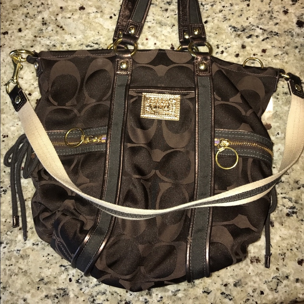 Unique Shape Brown Coach Satchel