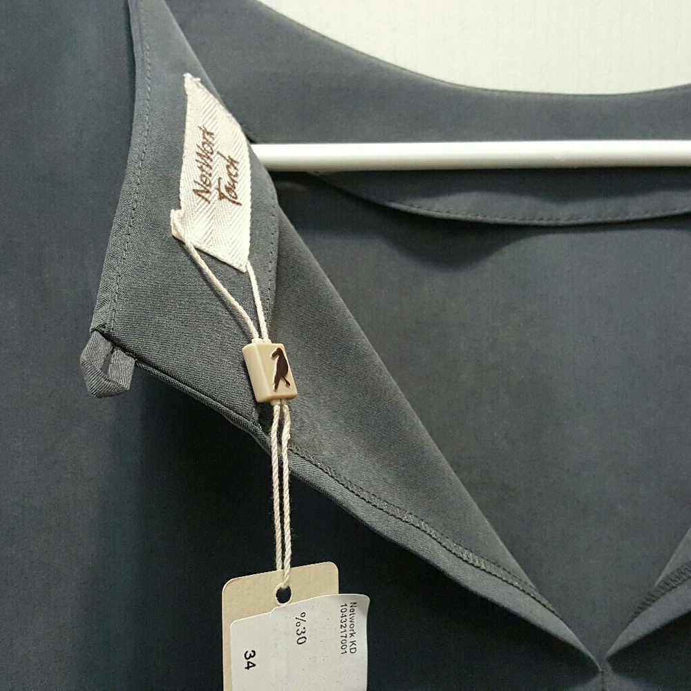 Silver silk mini dress