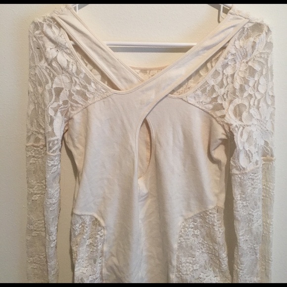 Free people lace panel long sleeve shirt - Picture 2 of 4