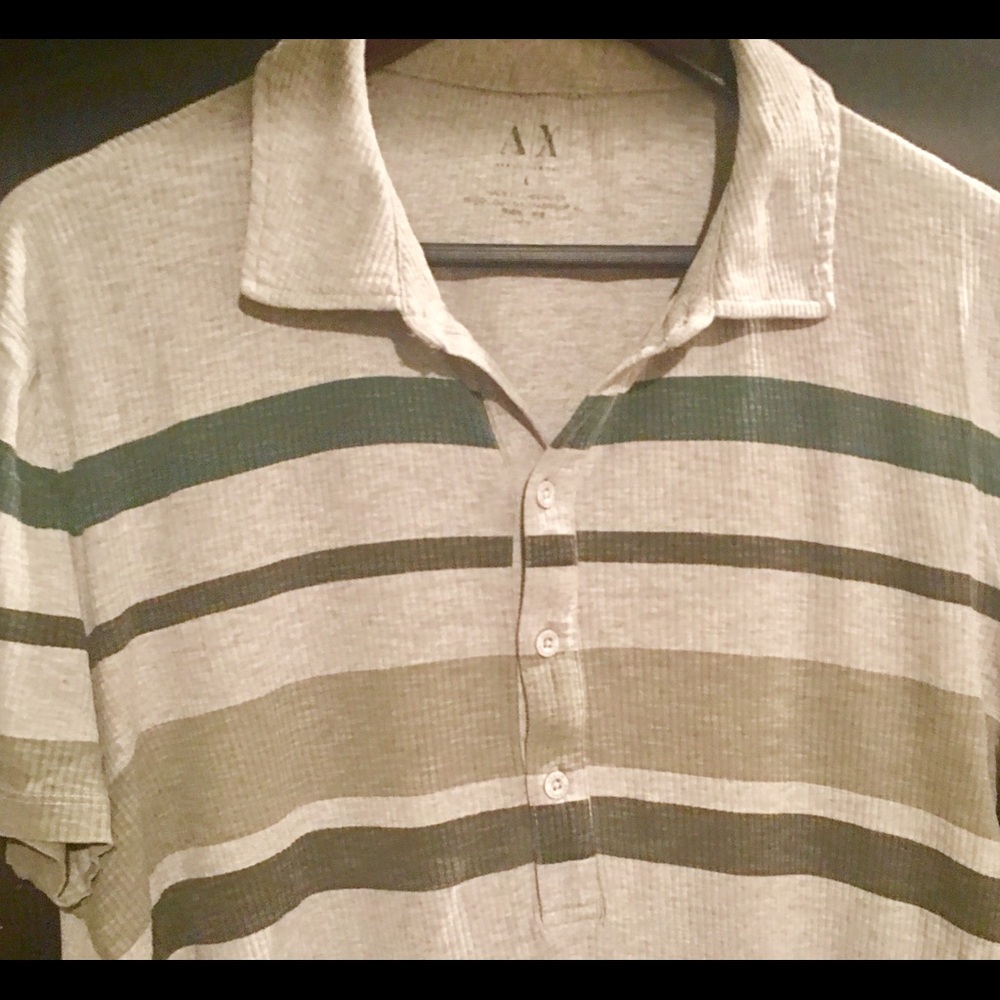 A|X Armani Exchange Ribbed Cotton Polo Men's L