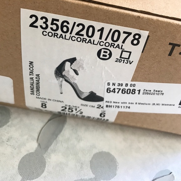 Sz 8 Zara Red/Orange & Gold Heels - Picture 6 of 8