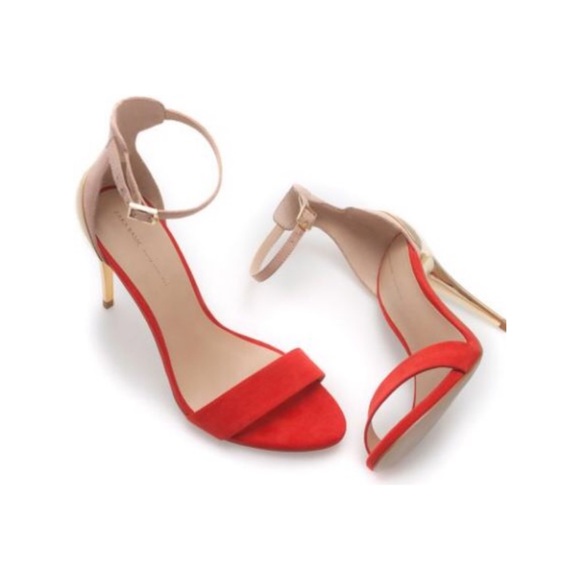 Sz 8 Zara Red/Orange & Gold Heels - Picture 7 of 8