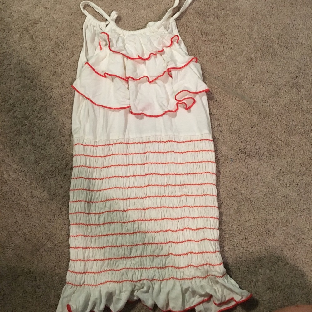 Orange and off white tank