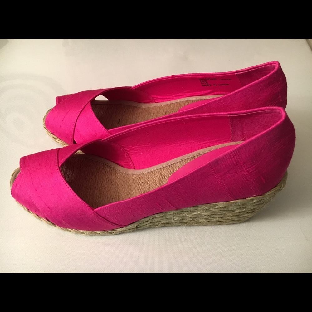 Ralph Lauren Cecilia Hot Pink Espadrilles Wedge