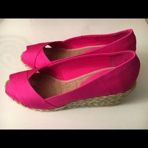 Ralph Lauren Cecilia Hot Pink Espadrilles Wedge