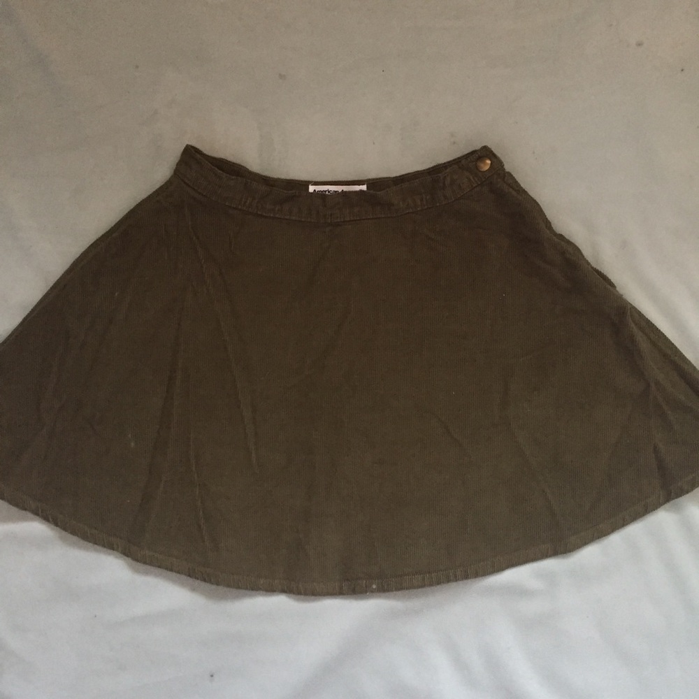 american apparel olive denim circle skirt