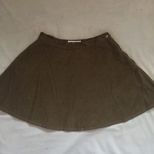 american apparel olive denim circle skirt