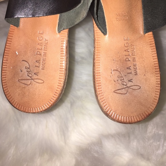 JOIE LA PLAGE BLACK &TAN KNOTTED SANDALS - Picture 6 of 8