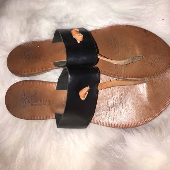 JOIE LA PLAGE BLACK &TAN KNOTTED SANDALS - Picture 8 of 8