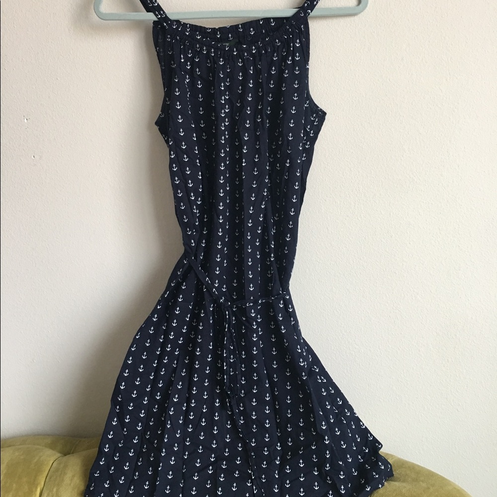 Navy Anchor printed dress