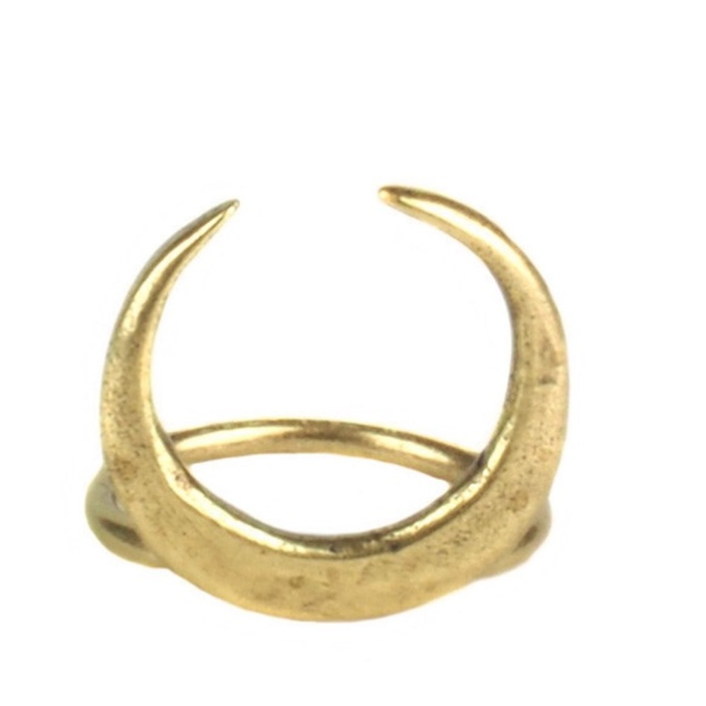 Torchlight Crescent Ring Brass