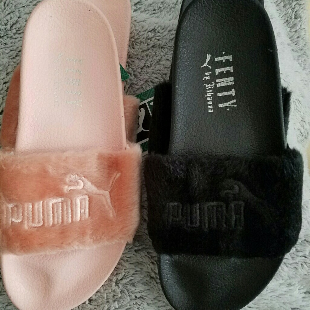 Rihanna Leadcat Fenty Faux Fur Slippers