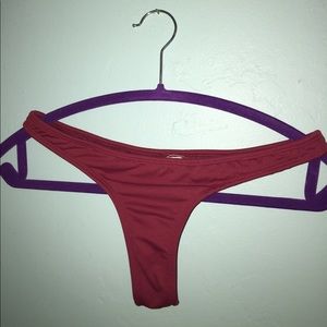 Midori Burgandy Thong Bikini Bottoms (S)