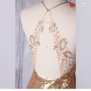 Gold sequin prom dress