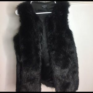 Bebe Black Faux fur vest