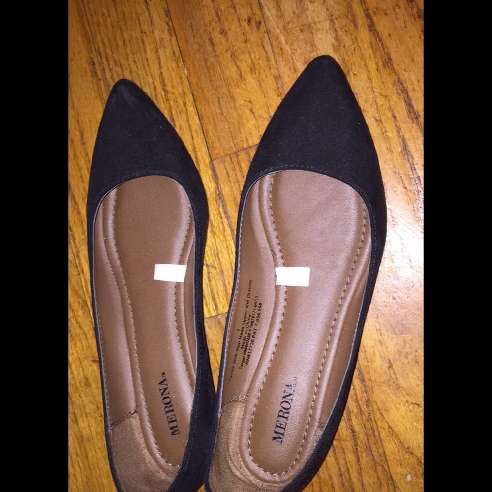 Black  suede flats