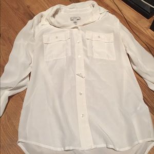 Silk JCrew blouse, pearl colored